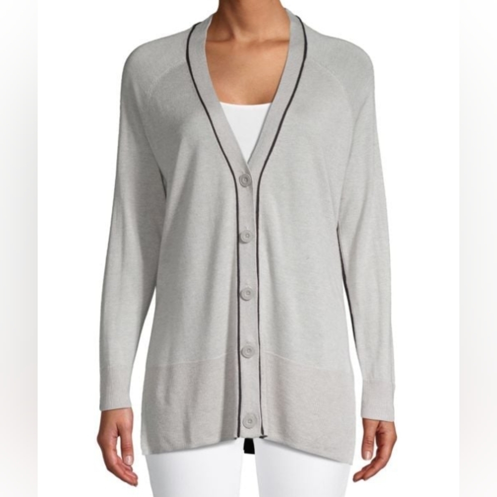 ATM Silk Cashmere Wool Sz XS Button Front Minimalist Contemporary Cardigan